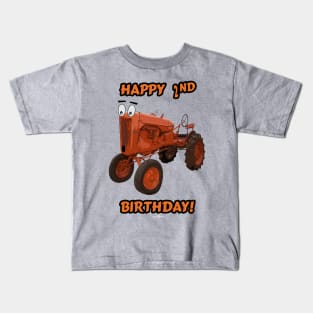 Happy 2nd birthday tractor design Kids T-Shirt